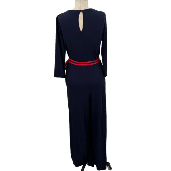 Boden Isla Wrap Jumpsuit Navy Blue / Red Size US 8R - Picture 7 of 10
